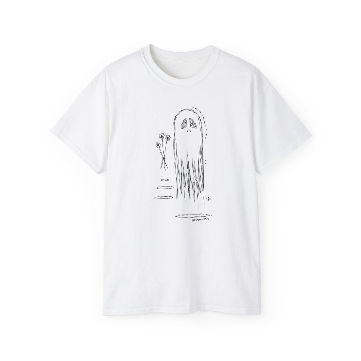 Howdoyoudood Ghost with Flowers Tee