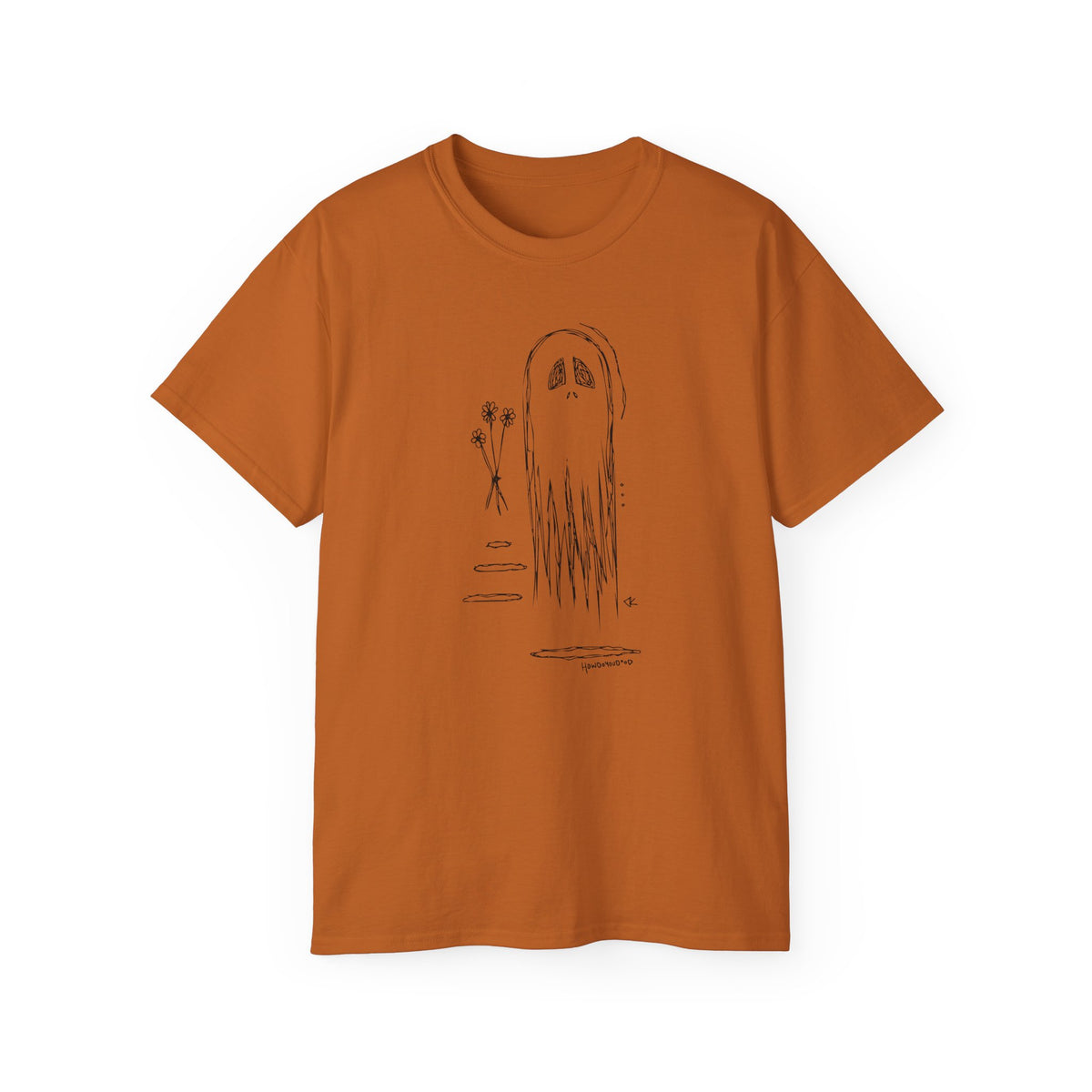 Howdoyoudood Ghost with Flowers Tee