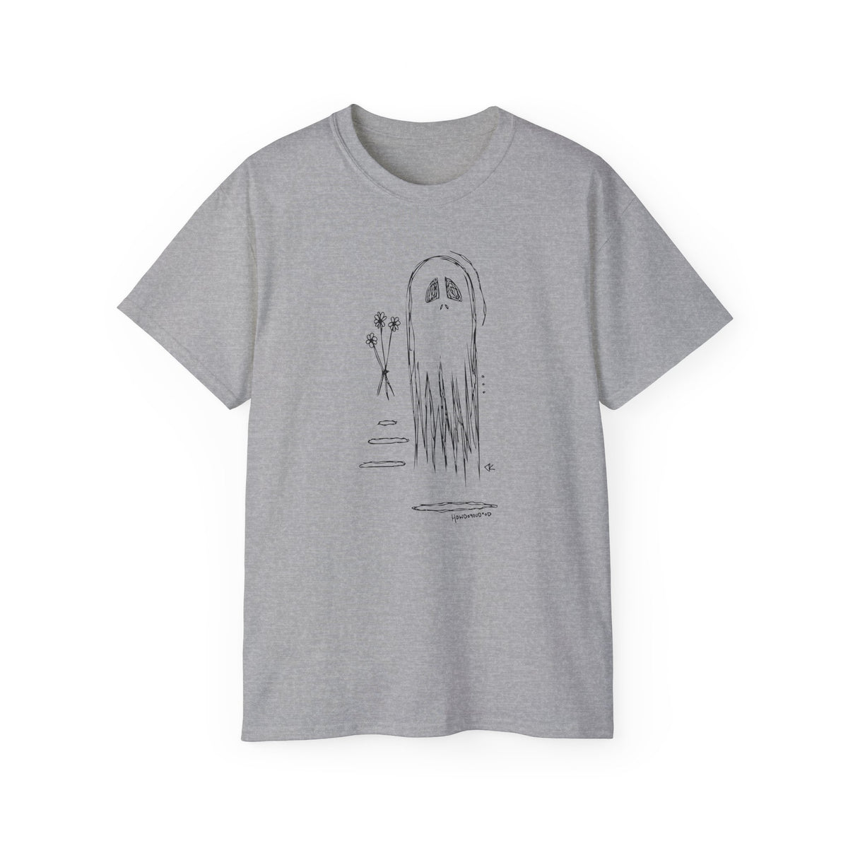 Howdoyoudood Ghost with Flowers Tee