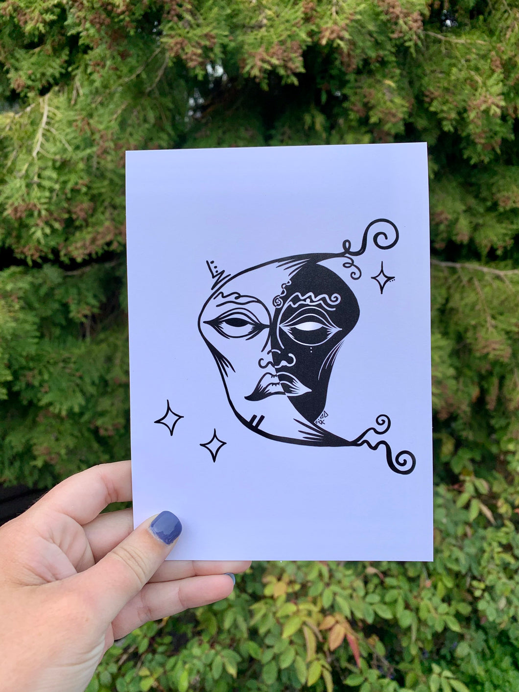 Luna Shadow Doodle Print